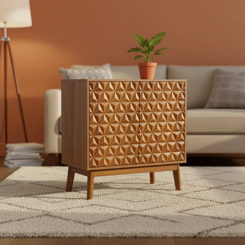 Lorenz 30 Tall 2-Door Accent Cabinet with Adjustable Shelves|ARTFUL LIVING DESIGNS-WALNUT