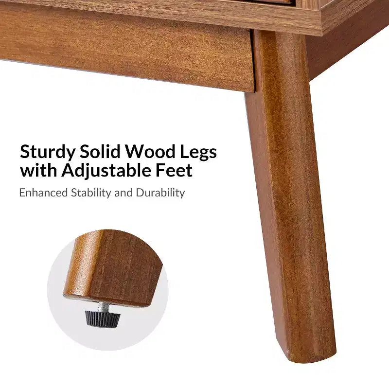 Armoire d'appoint haute 2 portes de 76 cm avec étagères réglables - Noyer