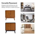 Armoire d'appoint haute 2 portes de 76 cm avec étagères réglables - Noyer