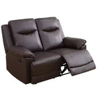 Causeuse inclinable, fauteuil inclinable 2 places en similicuir semi-PU respirant avec dossiers réglables pour le salon, marron