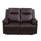 Causeuse inclinable, fauteuil inclinable 2 places en similicuir semi-PU respirant avec dossiers réglables pour le salon, marron