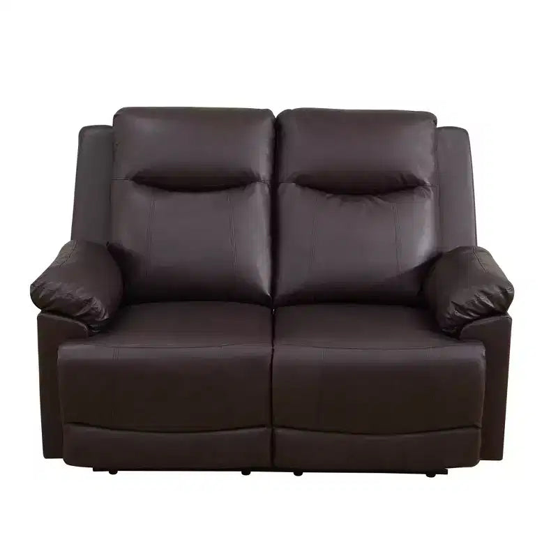 Causeuse inclinable, fauteuil inclinable 2 places en similicuir semi-PU respirant avec dossiers réglables pour le salon, marron