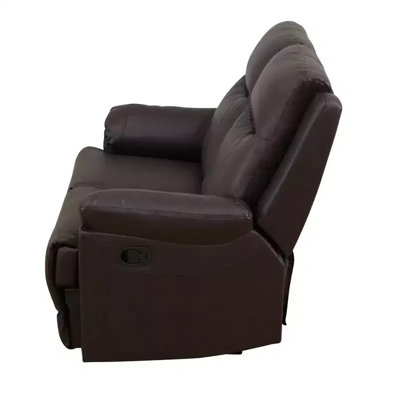 Causeuse inclinable, fauteuil inclinable 2 places en similicuir semi-PU respirant avec dossiers réglables pour le salon, marron