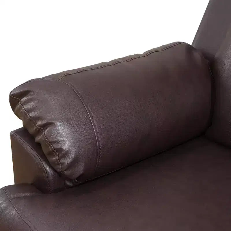 Causeuse inclinable, fauteuil inclinable 2 places en similicuir semi-PU respirant avec dossiers réglables pour le salon, marron