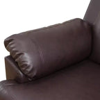 Causeuse inclinable, fauteuil inclinable 2 places en similicuir semi-PU respirant avec dossiers réglables pour le salon, marron