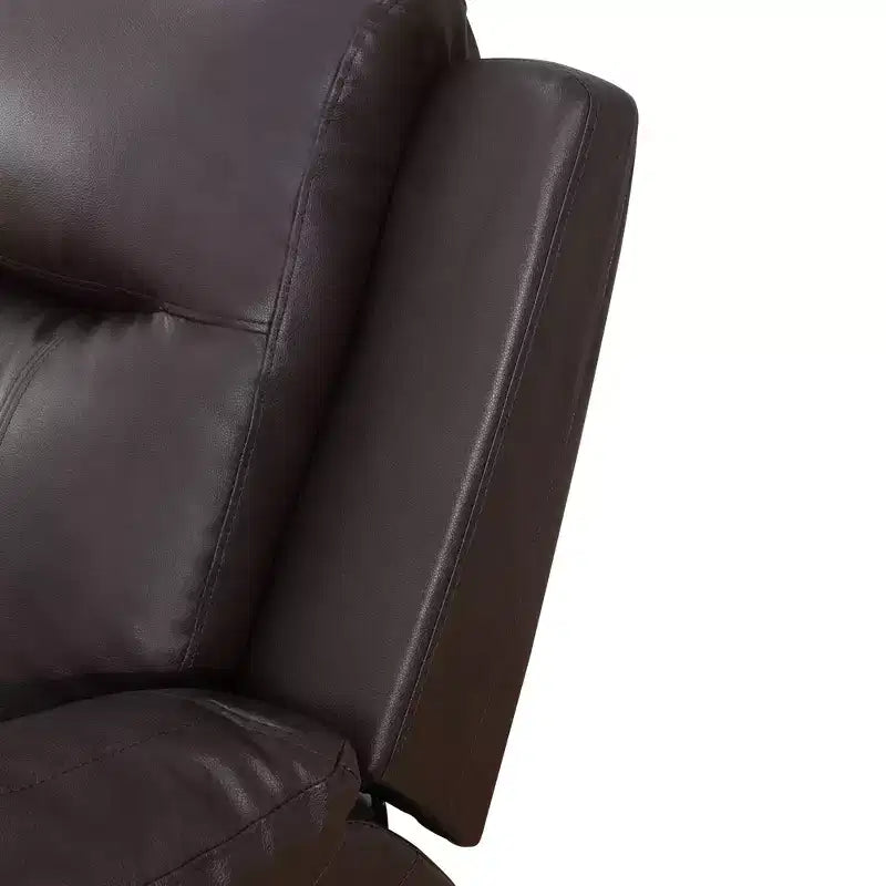 Causeuse inclinable, fauteuil inclinable 2 places en similicuir semi-PU respirant avec dossiers réglables pour le salon, marron