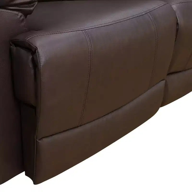 Causeuse inclinable, fauteuil inclinable 2 places en similicuir semi-PU respirant avec dossiers réglables pour le salon, marron