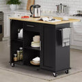 Celebalcony Rolling Kitchen Island Cart With Butcher Block Top  Portable Workstation With Storage Shelves, 1 Drawer & Locking Wheels