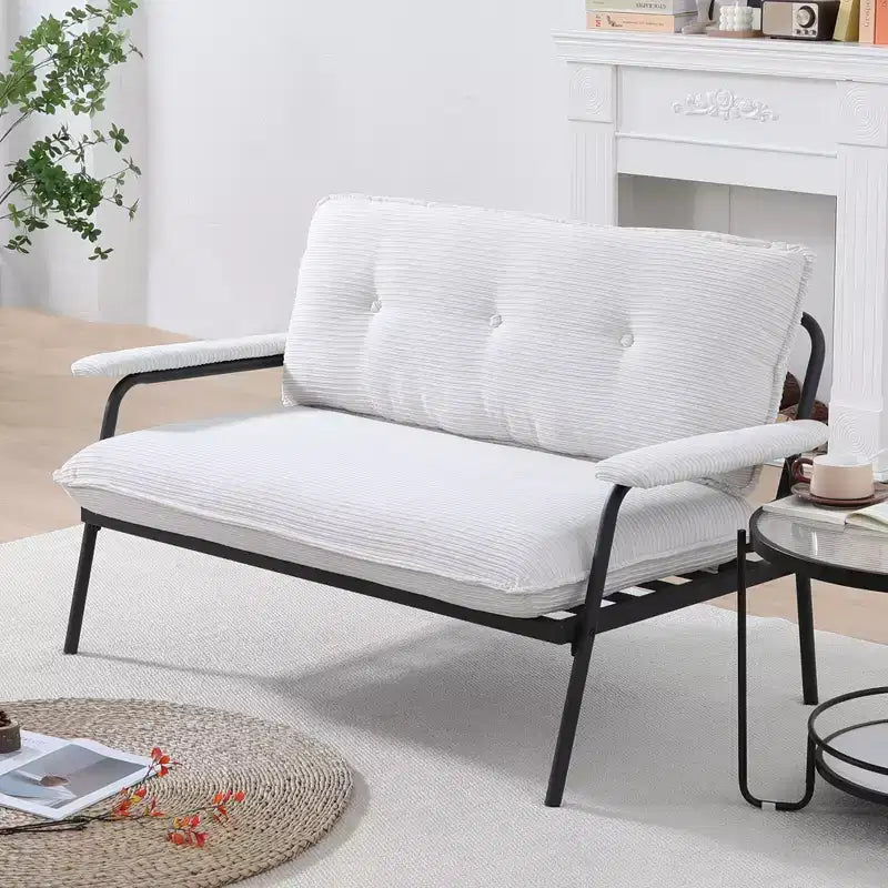 Canapé beige de 135 cm pour petit appartement, salon, chambre à coucher