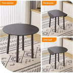 Table de salle à manger pliable en bois massif 35 pouces, table ronde pliable extensible pour la maison, marron
