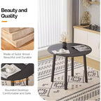 Table de salle à manger pliable en bois massif 35 pouces, table ronde pliable extensible pour la maison, marron