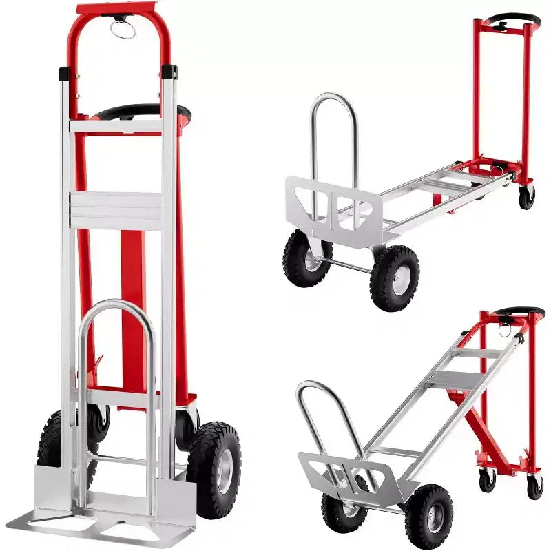 Chariot pliant à roulettes, capacité de 360 kg, diable pliant robuste, chariot de transport pliable pour la maison, l'entrepôt, le supermarché