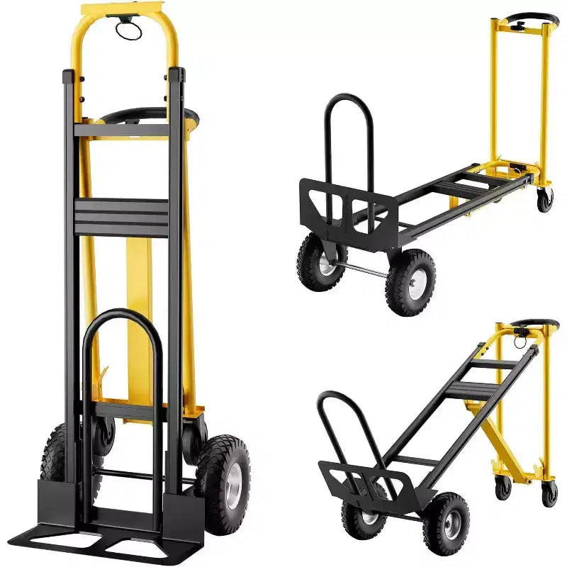 Chariot pliant à roulettes, capacité de 360 kg, diable pliant robuste, chariot de transport pliable pour la maison, l'entrepôt, le supermarché