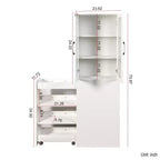 Meuble de rangement vitrine de 180 cm de haut avec étagères coulissantes multifonction à quatre niveaux et portes doubles en verre, armoire de rangement de cuisine - Bois