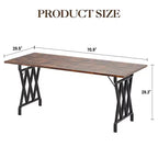77 Table à Manger en Bois pour 4-6 Personnes, Table de Cuisine Rectangulaire avec Pieds en Métal, Table de Ferme pour Salle à Manger, Salon, Sans Chaises