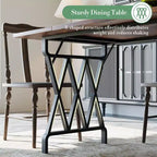 77 Table à Manger en Bois pour 4-6 Personnes, Table de Cuisine Rectangulaire avec Pieds en Métal, Table de Ferme pour Salle à Manger, Salon, Sans Chaises