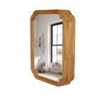 Armoire à pharmacie de ferme avec miroir d'angle rond et étagères de rangement