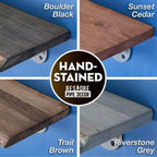 Étagère en bois à bords bruts Riverstone Grey de 36 po avec supports de tuyauterie en L (paquet de 2)