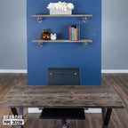Étagère en bois à bords bruts Riverstone Grey de 36 po avec supports de tuyauterie en L (paquet de 2)