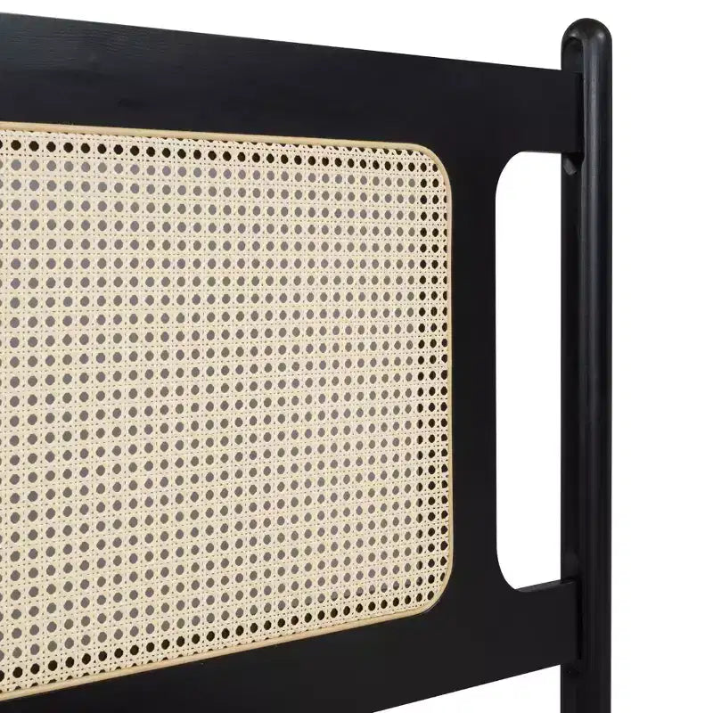 Lit plateforme Queen Size en rotin avec lit gigogne, cadre de lit Queen en bois avec 2 grands tiroirs de rangement