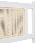 Lit plateforme Queen Size en rotin avec lit gigogne, cadre de lit Queen en bois avec 2 grands tiroirs de rangement