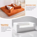 Canapé-lit convertible en velours côtelé, canapé de sol pliable avec oreillers, aucun assemblage requis pour salon, chambre à coucher, dortoir