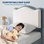 Cadre de lit simple rembourré pour enfant avec tiroirs de rangement et tête de lit festonnée, lattes en bois robustes pour le soutien, mobilier de chambre d'enfant