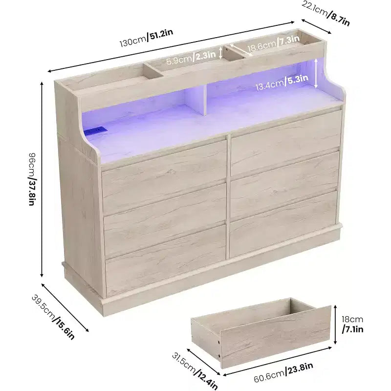 Commode à 6 tiroirs, organiseur de tiroirs de garde-robe moderne, armoire de rangement en bois pour chambre à coucher, salon, entrée
