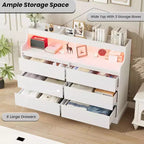 Commode à 6 tiroirs, organiseur de tiroirs de garde-robe moderne, armoire de rangement en bois pour chambre à coucher, salon, entrée