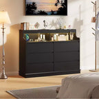 Commode à 6 tiroirs, organiseur de tiroirs de garde-robe moderne, armoire de rangement en bois pour chambre à coucher, salon, entrée