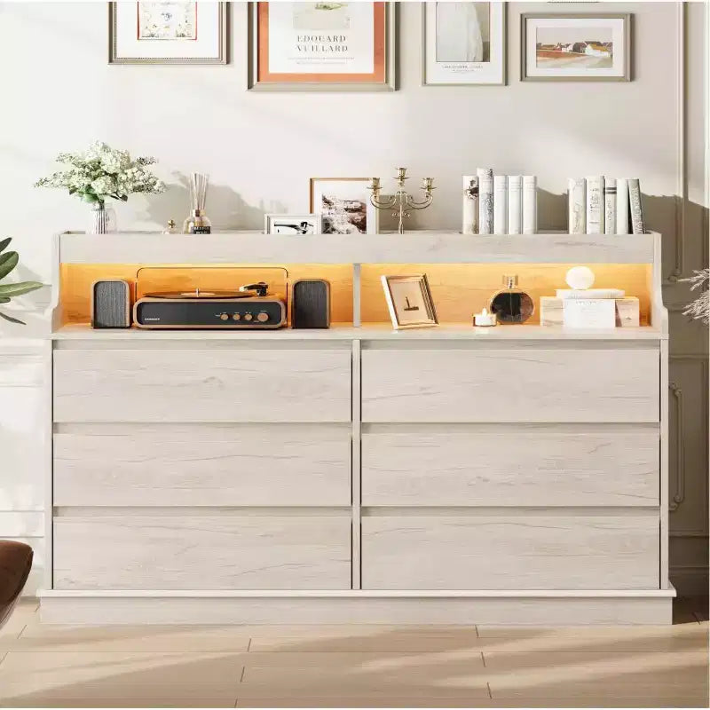 Commode à 6 tiroirs, organiseur de tiroirs de garde-robe moderne, armoire de rangement en bois pour chambre à coucher, salon, entrée