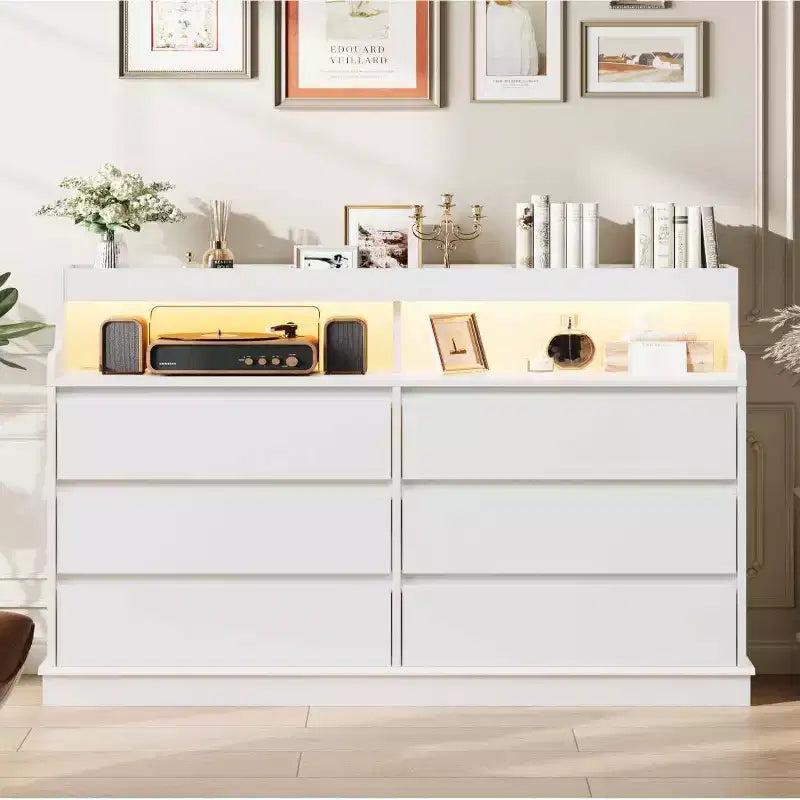 Commode à 6 tiroirs, organiseur de tiroirs de garde-robe moderne, armoire de rangement en bois pour chambre à coucher, salon, entrée