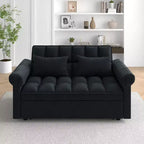 MAYEERTY Convertible Modern Pull Out Loveseat Sofa Bed Adjustable for Living Room Bedroom Black
