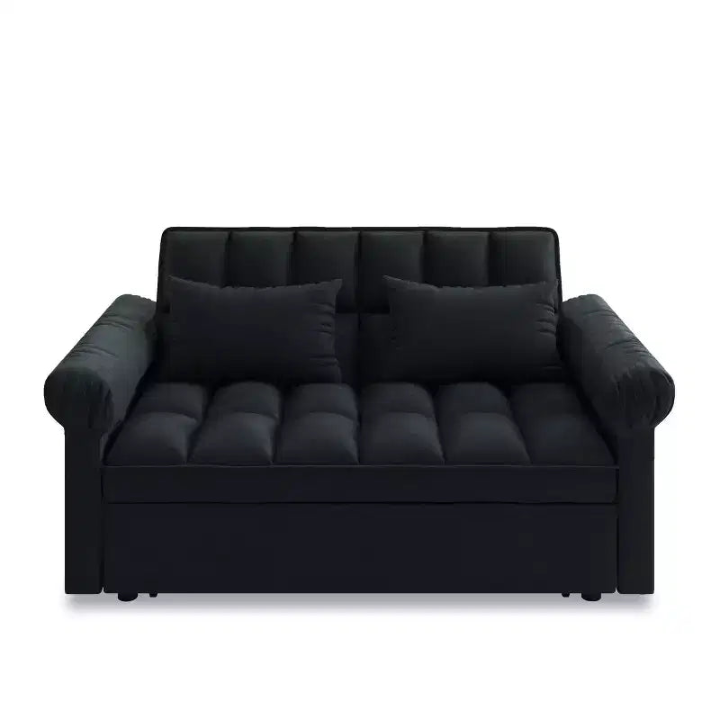 Canapé-Lit Moderne Convertible avec Accoudoirs, Convertible en Lit, Réglable, pour Salon, Chambre, Noir