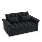 Canapé-Lit Moderne Convertible avec Accoudoirs, Convertible en Lit, Réglable, pour Salon, Chambre, Noir