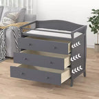 Commode à langer pour bébés, commode à langer 3 tiroirs avec matelas à langer amovible, commode avec plateau à langer, commode pour chambre de bébé