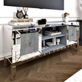 TV Stand for TVs Up to 65 Inches, Media Console Table with Storage, Mirror Entertainment Center Cabinet