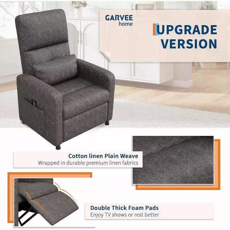 Fauteuil inclinable réglable ergonomique surdimensionné, Fauteuil de cinéma maison pour adultes avec poches latérales, Dossier haut, Siège rembourré, pour salon