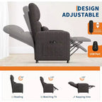 Fauteuil inclinable réglable ergonomique surdimensionné, Fauteuil de cinéma maison pour adultes avec poches latérales, Dossier haut, Siège rembourré, pour salon
