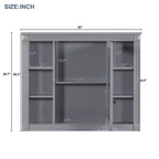 Armoire de salle de bain murale, Armoire à pharmacie, Armoire miroir murale avec 6 étagères ouvertes