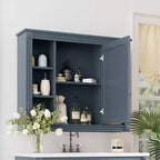 Armoire de salle de bain murale, Armoire à pharmacie, Armoire miroir murale avec 6 étagères ouvertes