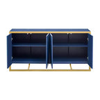 Buffet moderne en placage d'acajou avec pieds en métal uniques, armoires de rangement polyvalentes