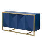 Buffet moderne en placage d'acajou avec pieds en métal uniques, armoires de rangement polyvalentes