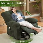 Fauteuil inclinable avec massage vibrant et chauffage lombaire pour adultes, fauteuil inclinable à bascule surdimensionné 350 LBS, canapé simple
