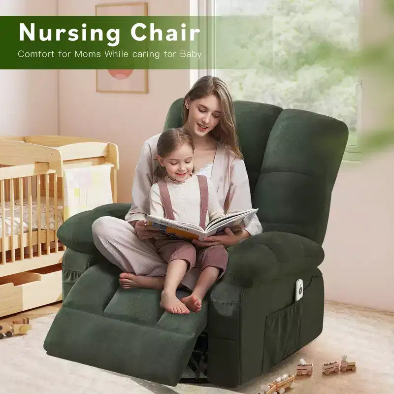 Fauteuil inclinable avec massage vibrant et chauffage lombaire pour adultes, fauteuil inclinable à bascule surdimensionné 350 LBS, canapé simple