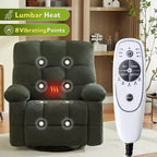 Fauteuil inclinable avec massage vibrant et chauffage lombaire pour adultes, fauteuil inclinable à bascule surdimensionné 350 LBS, canapé simple