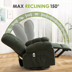 Fauteuil inclinable avec massage vibrant et chauffage lombaire pour adultes, fauteuil inclinable à bascule surdimensionné 350 LBS, canapé simple