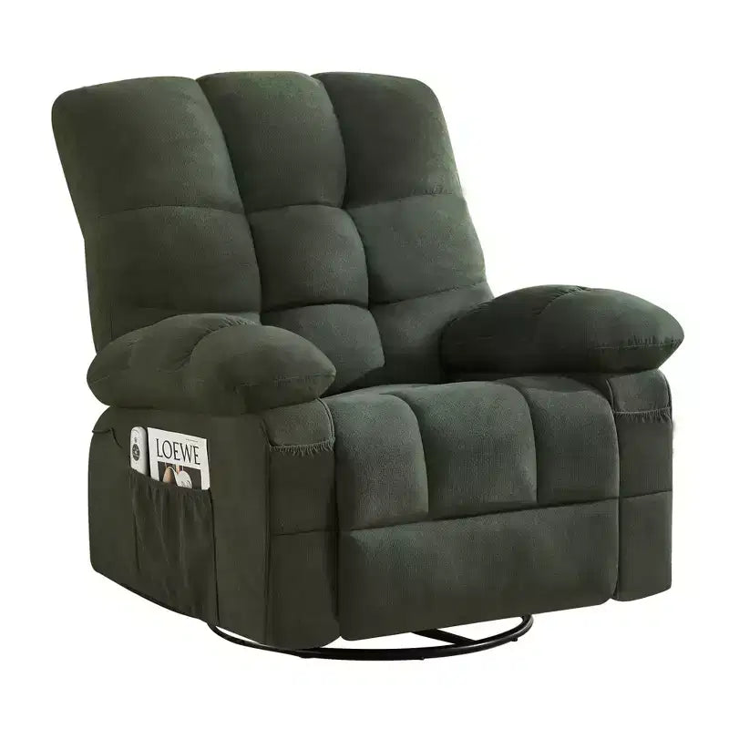 Fauteuil inclinable avec massage vibrant et chauffage lombaire pour adultes, fauteuil inclinable à bascule surdimensionné 350 LBS, canapé simple
