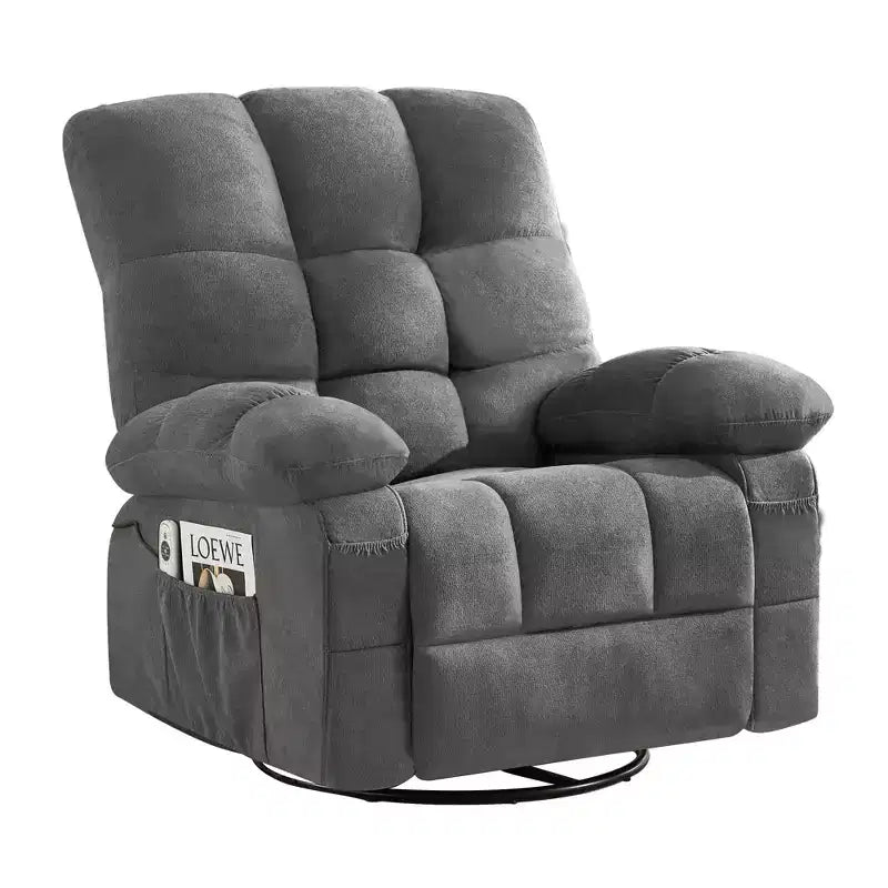 Fauteuil inclinable avec massage vibrant et chauffage lombaire pour adultes, fauteuil inclinable à bascule surdimensionné 350 LBS, canapé simple