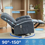 Fauteuil inclinable avec massage vibrant et chauffage lombaire pour adultes, fauteuil inclinable à bascule surdimensionné 350 LBS, canapé simple